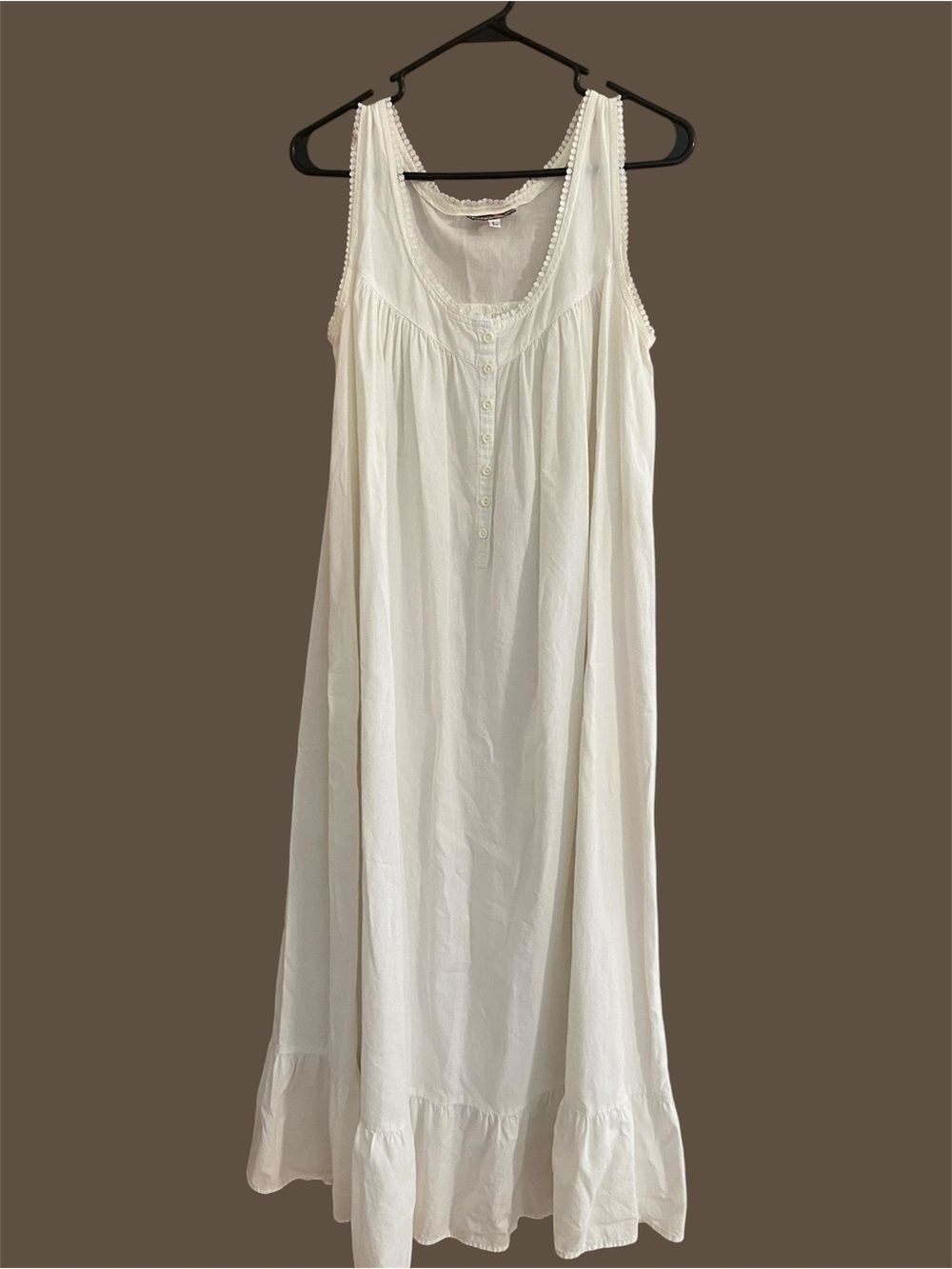 Vintage 80’s Outback Red Sleeveless White Cotton Nightgown